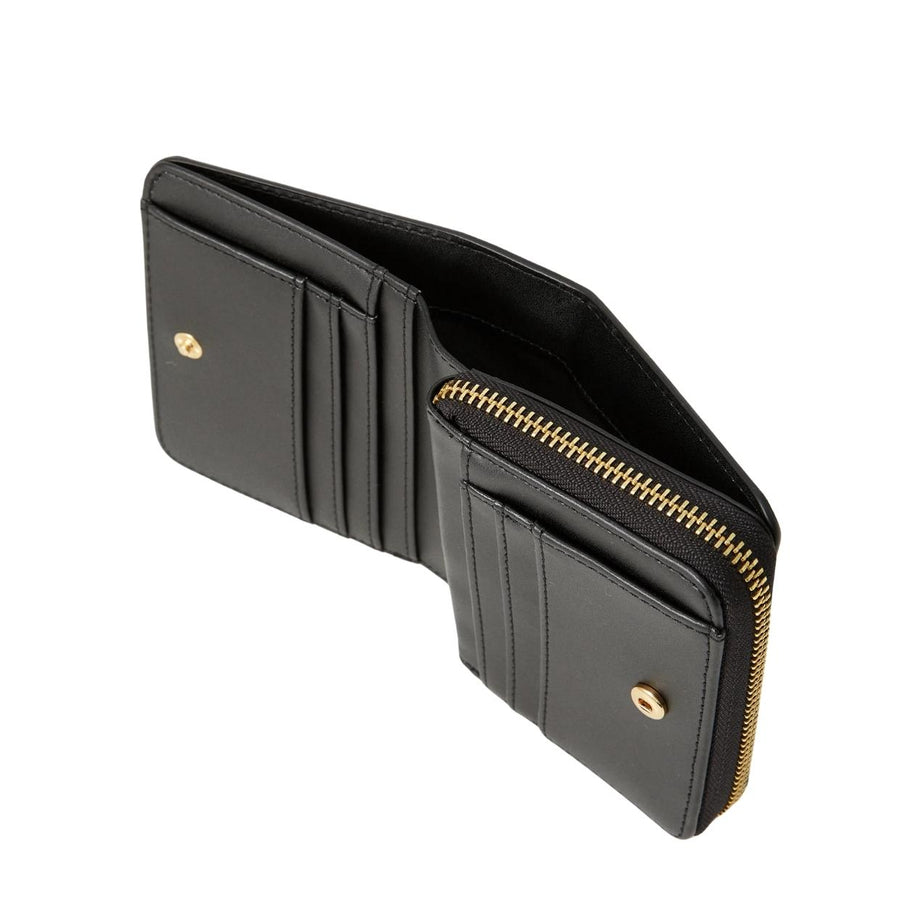 Love Moschino Gold-Tone Logo Black Tassel Zip Around Wallet