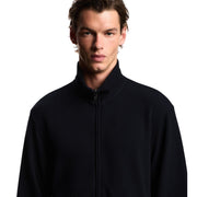 Emporio Armani Embossed Effect Jersey Navy Full-Zip Sweatshirt