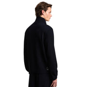 Emporio Armani Embossed Effect Jersey Navy Full-Zip Sweatshirt