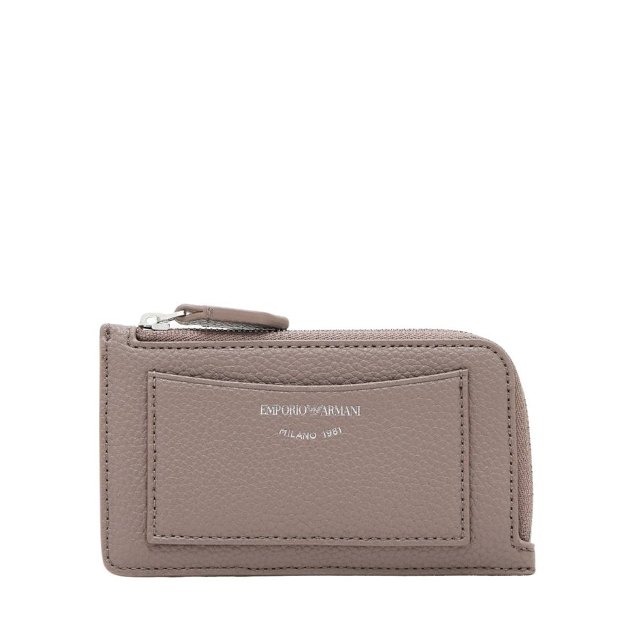 Emporio Armani Logo Beige Zip Around Card Holder