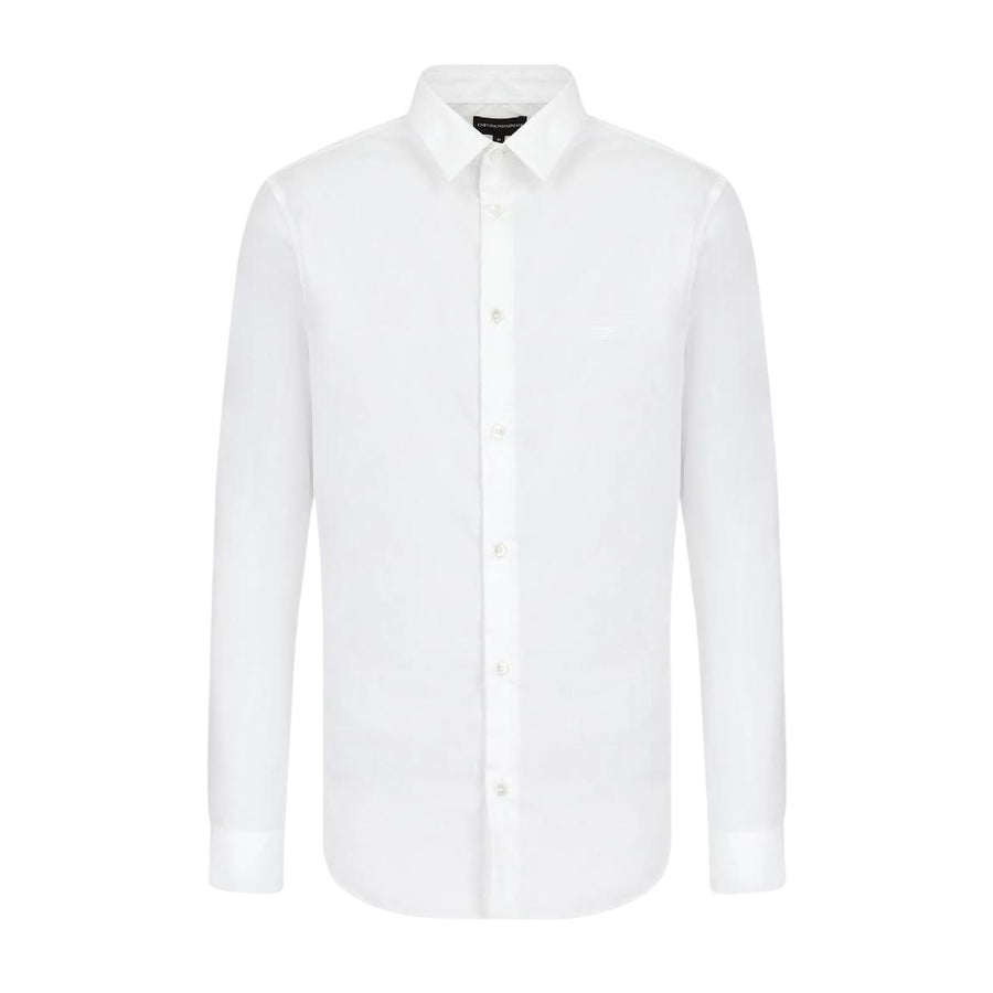 Emporio Armani Stretch Nylon-Blend White Shirt