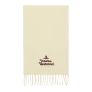 Vivienne Westwood Embroidered Logo White Scarf