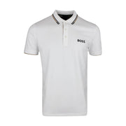 BOSS Paddy Pro Contrast Logo White Polo Shirt