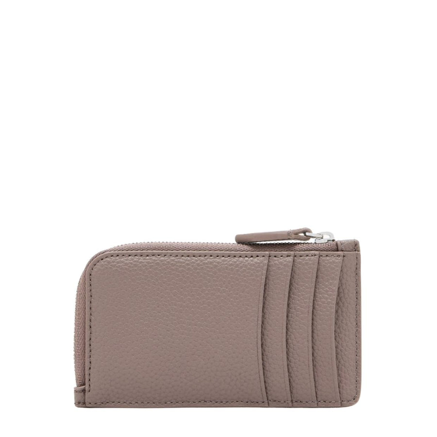Emporio Armani Logo Beige Zip Around Card Holder