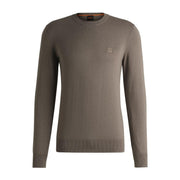 BOSS Logo Patch Cotton-Cashmere Kanovano Brown Sweatshirt