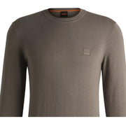BOSS Logo Patch Cotton-Cashmere Kanovano Brown Sweatshirt