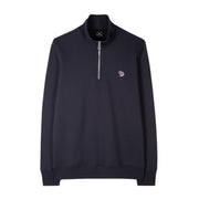 Paul Smith Zebra Logo Patch Navy Half Zip Sweatshirt