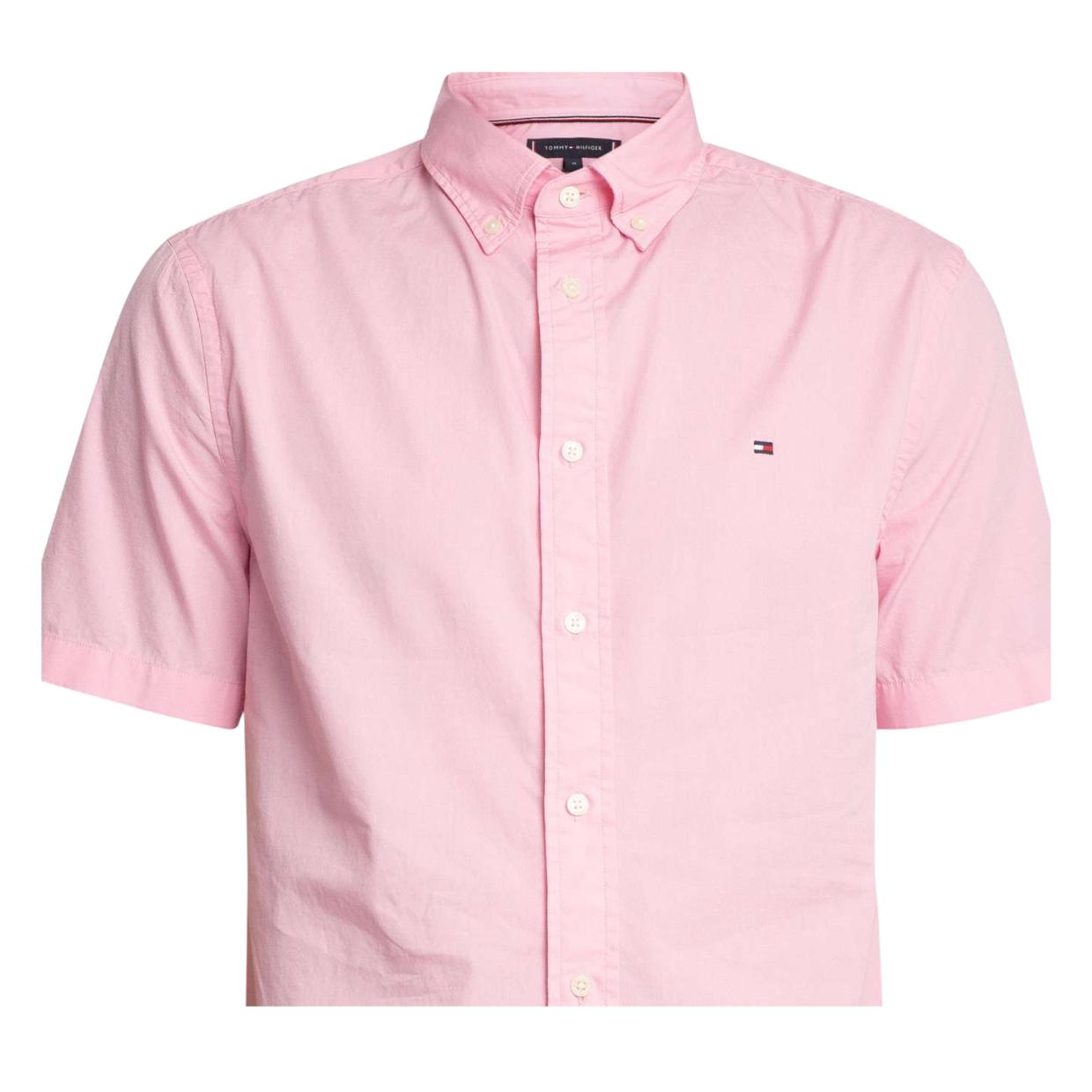 Tommy Hilfiger Flex Poplin Classic Pink Short Sleeve Shirt