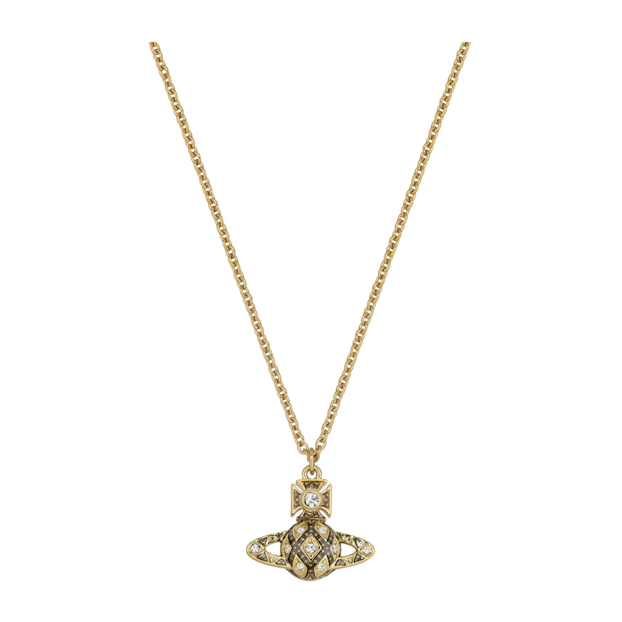 Vivienne Westwood Gold/Black Enamel Rachelle Bas Relief Pendant