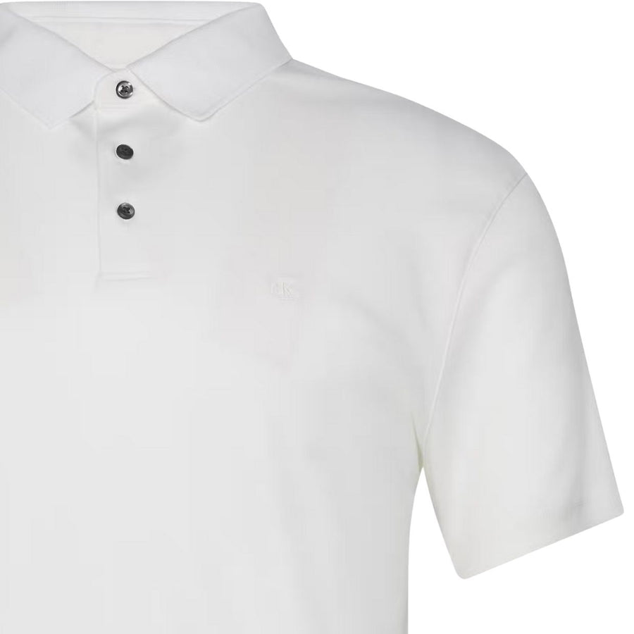 Calvin Klein Embroidered Logo Bright White Polo Shirt