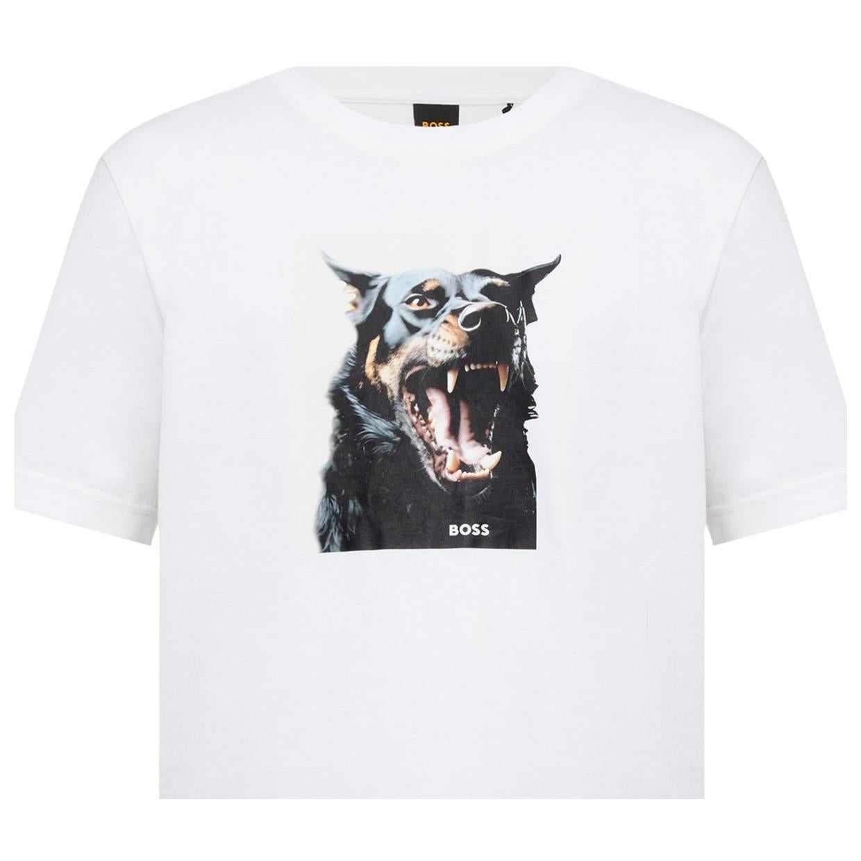 BOSS Printed Animal Artwork White T-Shirt