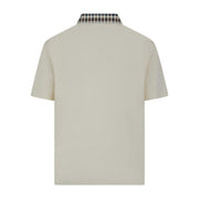 Aquascutum Active Club Check Collar White Polo Shirt
