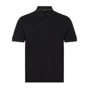 BOSS Paddy Regular Fit Cotton Pique Black Polo Shirt