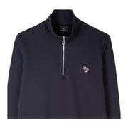 Paul Smith Zebra Logo Patch Navy Half Zip Sweatshirt