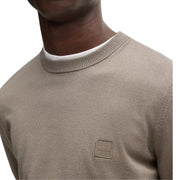 BOSS Logo Patch Cotton-Cashmere Kanovano Brown Sweatshirt