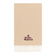 Vivienne Westwood Embroidered Logo Beige Scarf