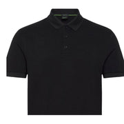 BOSS Paddy Regular Fit Cotton Pique Black Polo Shirt
