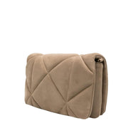 Love Moschino Quilted Sand Soft Fabric Chain Crossbody Bag