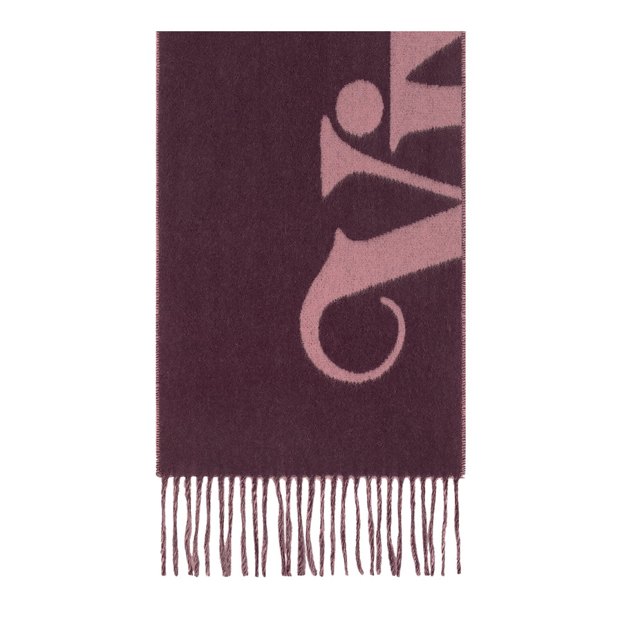 Vivienne Westwood Logo Reversible Logo Plum Scarf