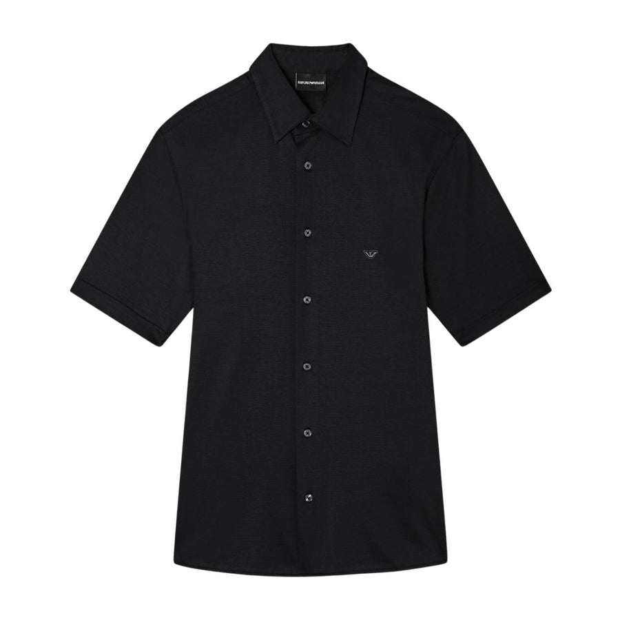 Emporio Armani Cotton Lyocell Black Shirt