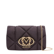 Love Moschino Quilted Purple Soft Fabric Chain Crossbody Bag