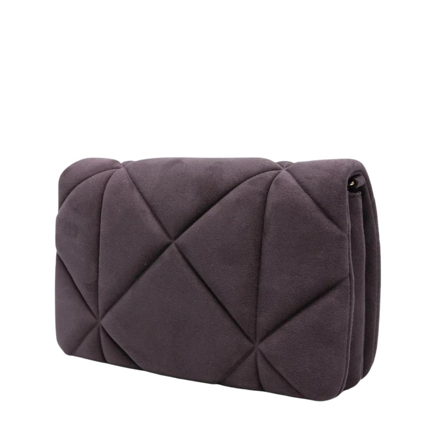 Love Moschino Quilted Purple Soft Fabric Chain Crossbody Bag