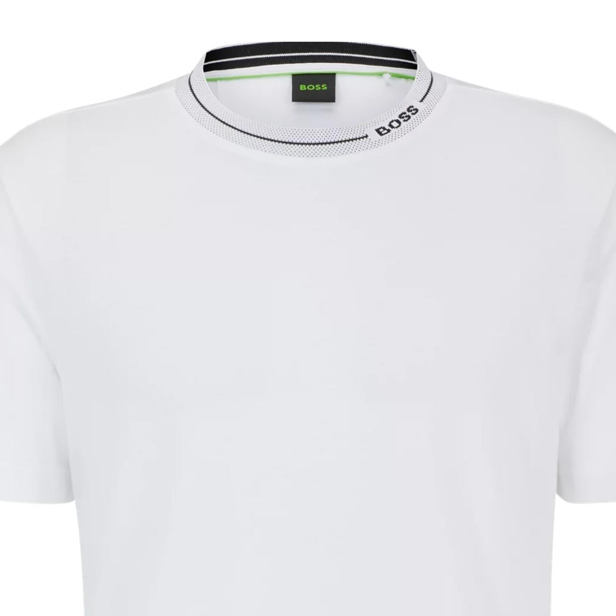 BOSS Logo Collar Regular Fit White T-Shirt