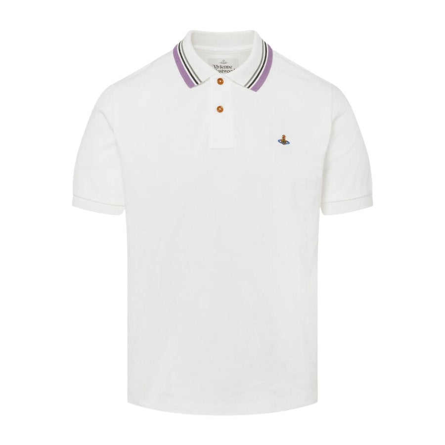 Vivienne Westwood Regular Fit Orb Logo White Polo Shirt