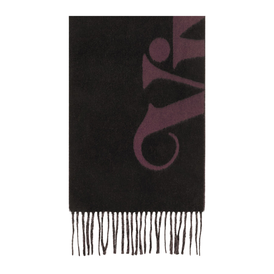 Vivienne Westwood Logo Reversible Logo Black Scarf