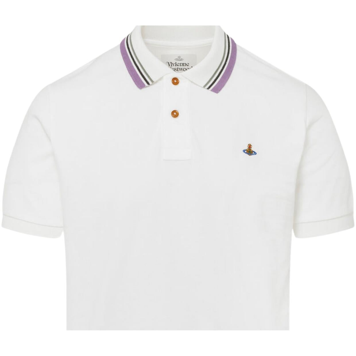 Vivienne Westwood Regular Fit Orb Logo White Polo Shirt