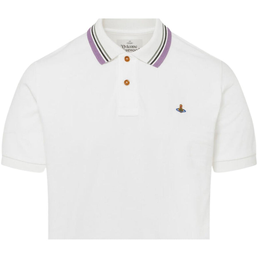 Vivienne Westwood Regular Fit Orb Logo White Polo Shirt