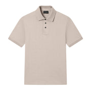 Emporio Armani All-Over Micro Eagle Jacquard Beige Polo Shirt