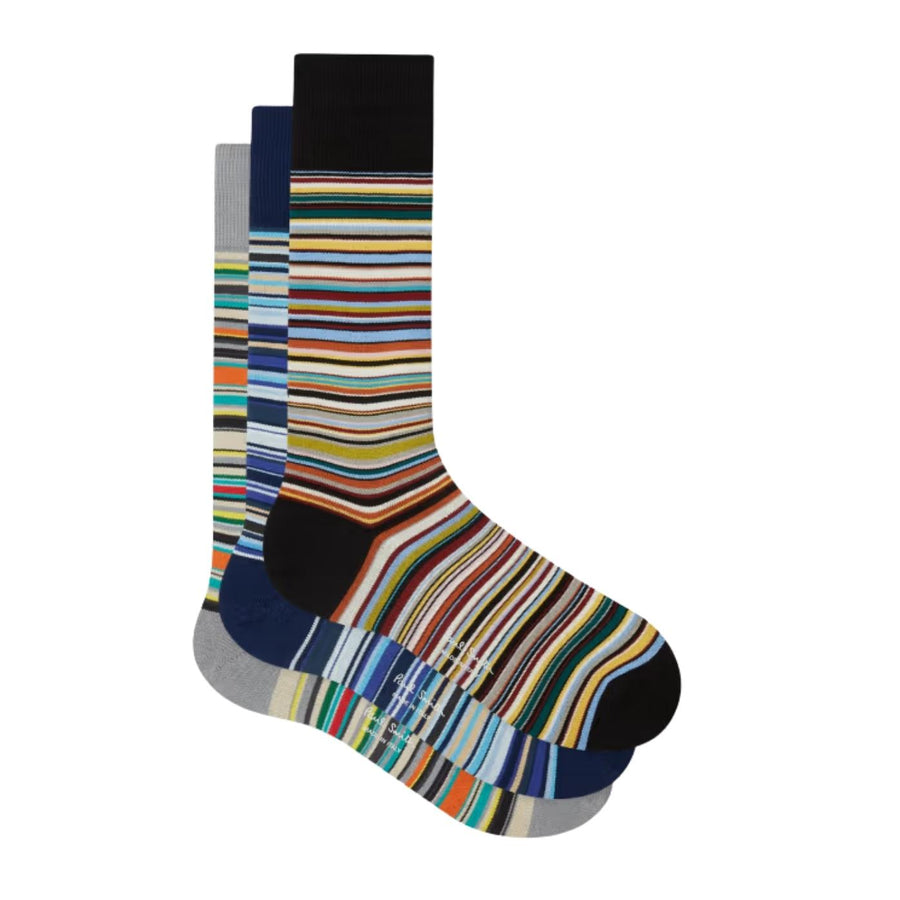 Paul Smith Tri-Colour Signature Stripe Three-Pack Socks