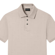 Emporio Armani All-Over Micro Eagle Jacquard Beige Polo Shirt