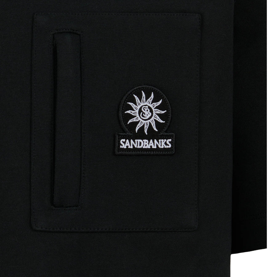 Sandbanks Zip Pocket Interlock Black T-Shirt