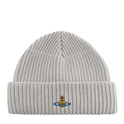 Vivienne Westwood Orb Chunky Knit Wool Sporty Pearl Grey Beanie