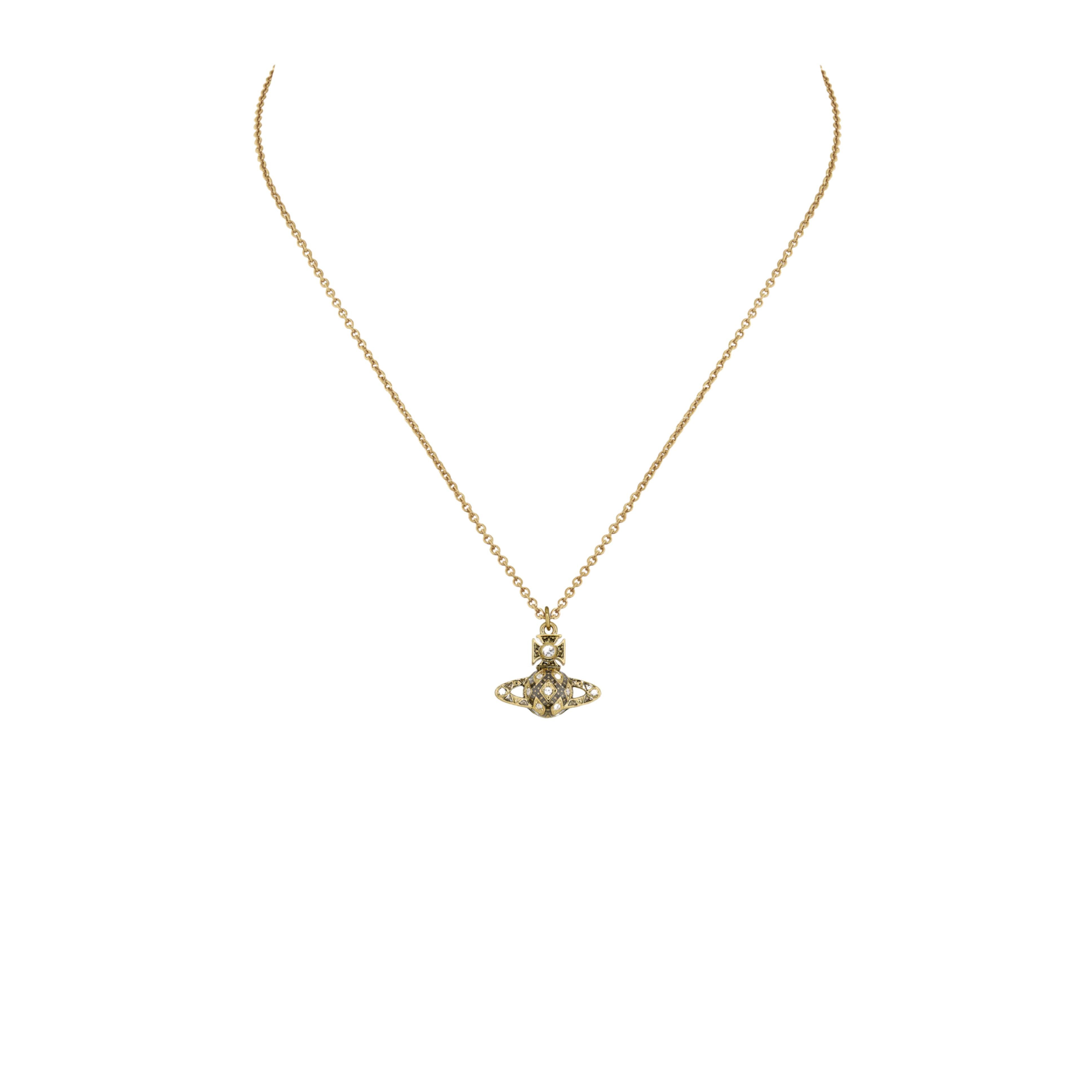Vivienne Westwood Gold/Black Enamel Rachelle Bas Relief Pendant