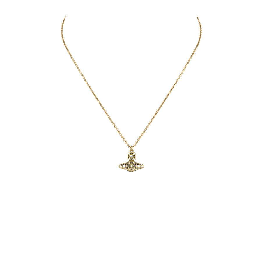 Vivienne Westwood Gold/Black Enamel Rachelle Bas Relief Pendant