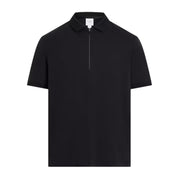 Calvin Klein Liquid Touch Welt Zip Black Polo Shirt