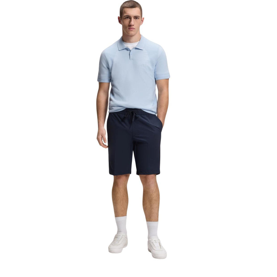 BOSS Regular Fit Sky Blue Cotton Blend Knit Polo Shirt