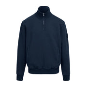 Sandbanks Badge Logo Half Zip Navy Sweatshirts