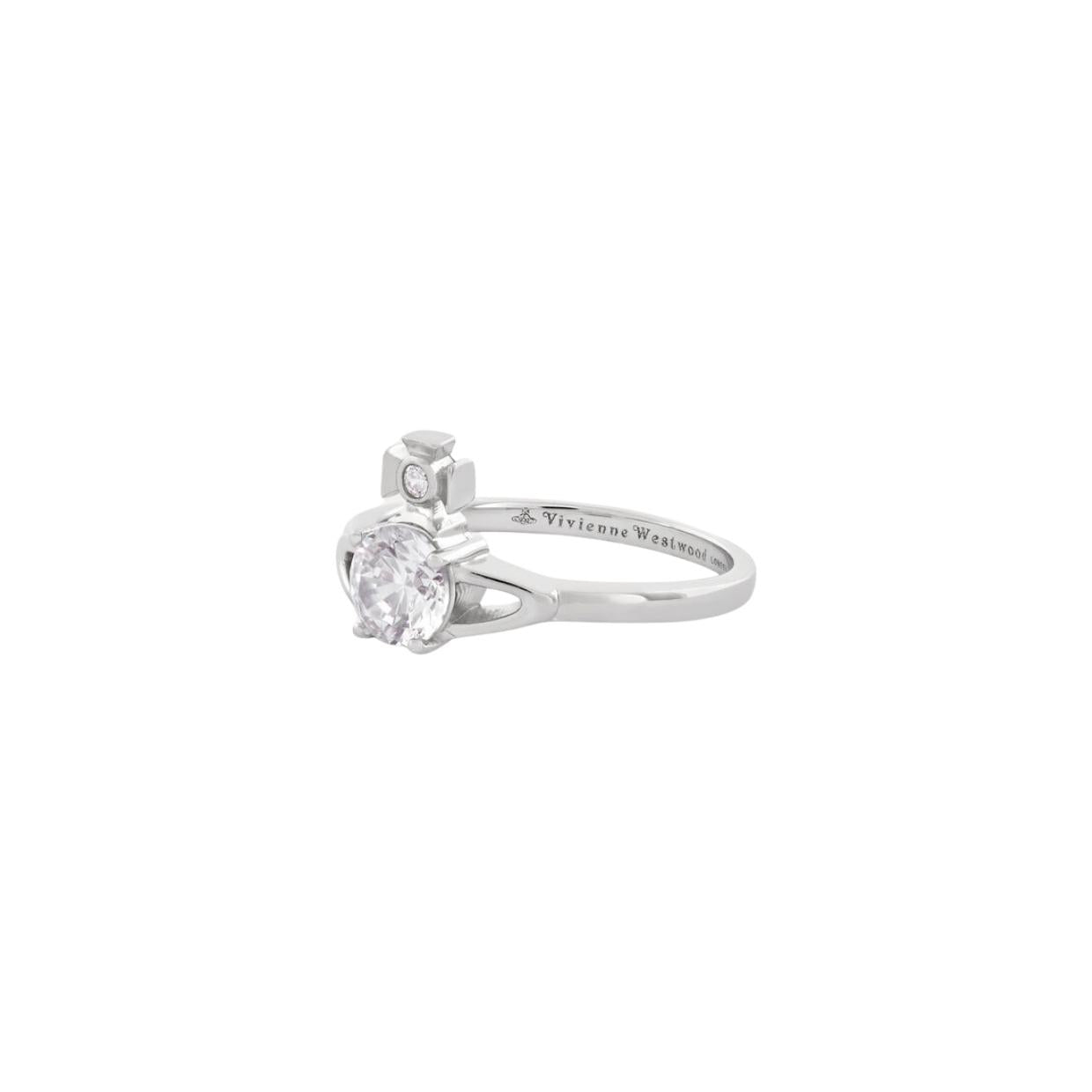 Vivienne Westwood Platinum White Reina Petite Ring