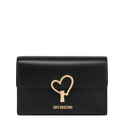 Love Moschino Gold-Tone Heart Black Crossbody Bag