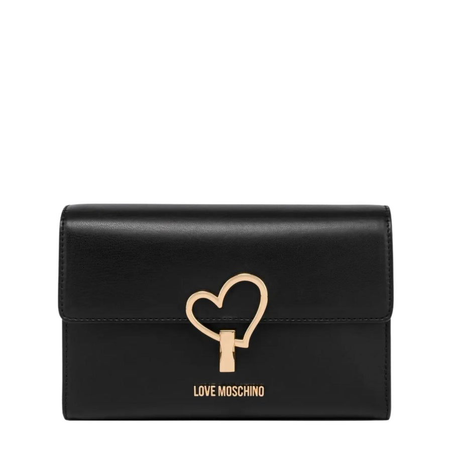 Love Moschino Gold-Tone Heart Black Crossbody Bag