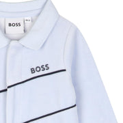 BOSS Baby Embroidered Logo Pale Blue Babygrow