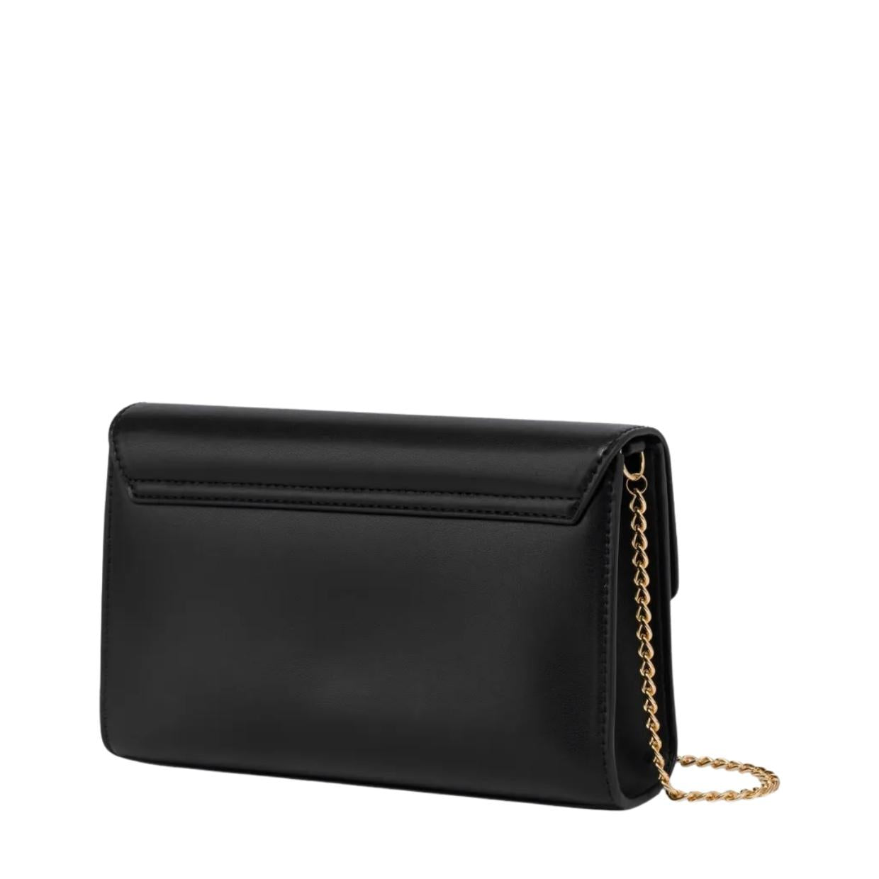 Love Moschino Gold-Tone Heart Black Crossbody Bag