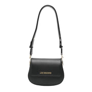 Love Moschino Gold-Tone Lettering Black Shoulder Bag