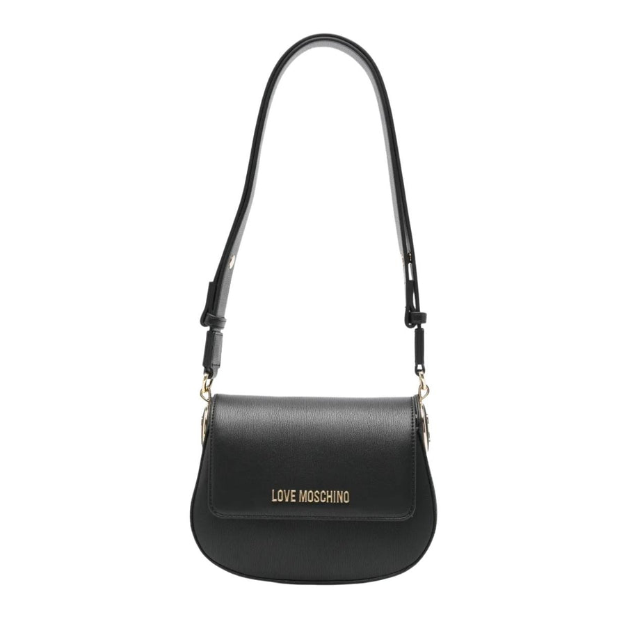 Love Moschino Gold-Tone Lettering Black Shoulder Bag