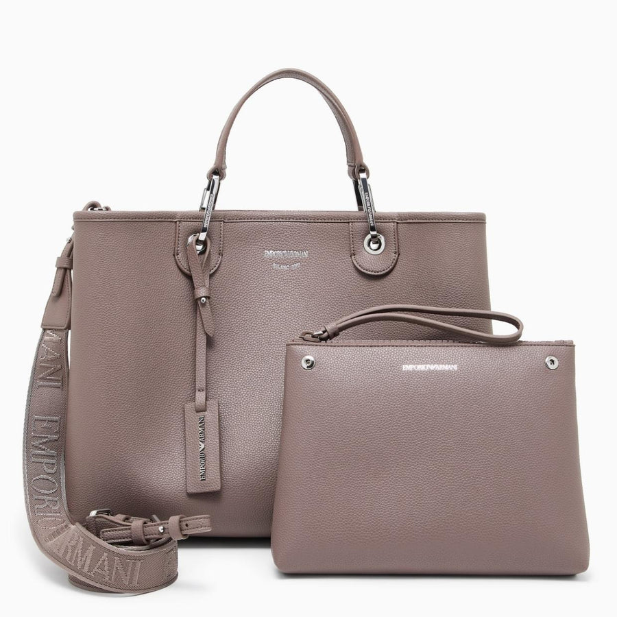 Emporio Armani Medium Taupe MyEA Print Tote Bag