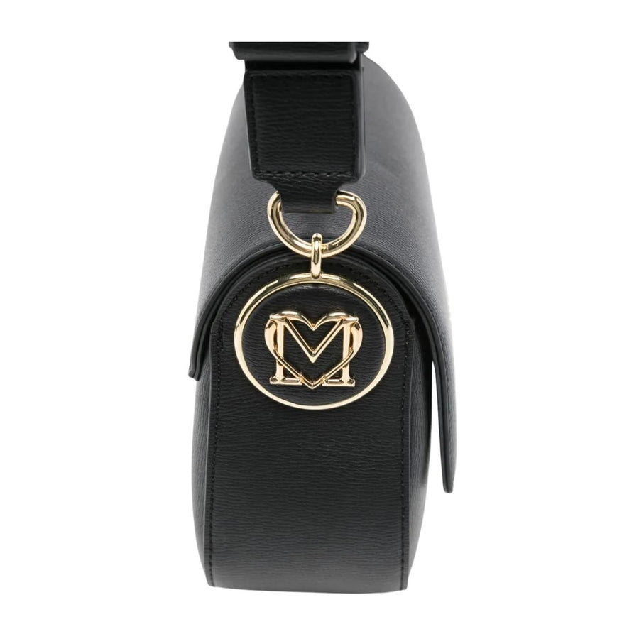 Love Moschino Gold-Tone Lettering Black Shoulder Bag